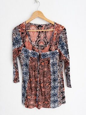 Lucky Brand - Boho Patchwork Blouse - Size M